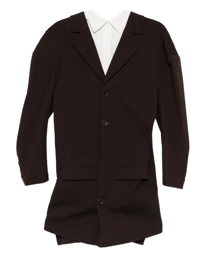 Issey Miyake Like Torso wool blazer - Braun Braun