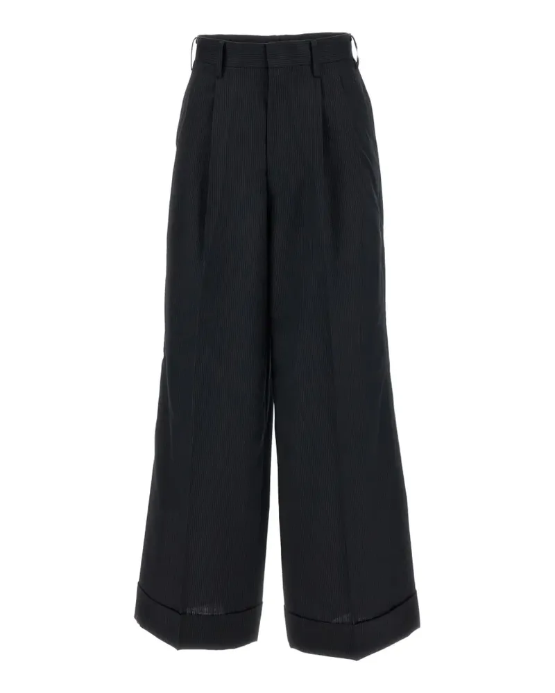 Junya Watanabe Bundfaltenhose mit Nadelstreifen - Schwarz Schwarz