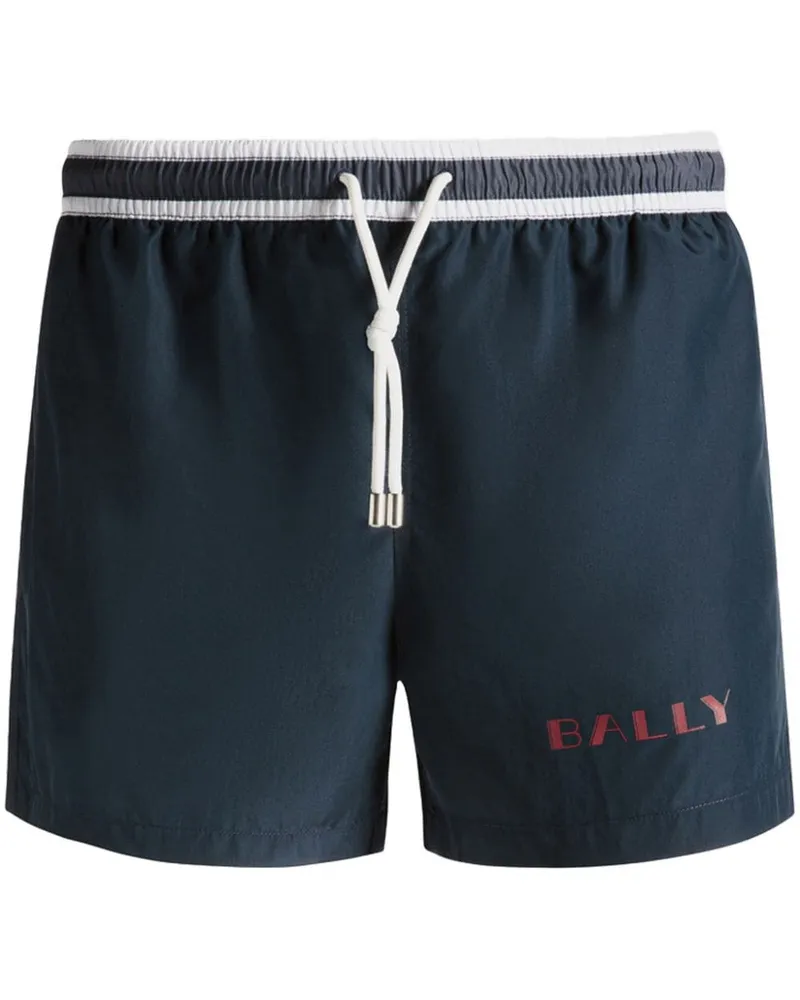 Bally Badeshorts aus recyceltem Material mit Logo-Print - Blau Blau