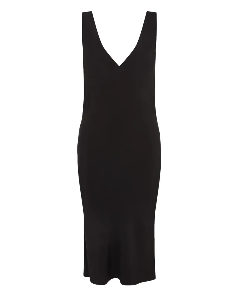 Paris Georgia Midikleid mit V-Ausschnitt - Schwarz Schwarz