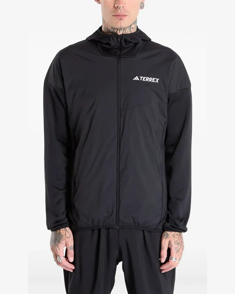 adidas Terrex Xperior Climawarm+ Wind Light fleece hooded jacket - Schwarz Schwarz