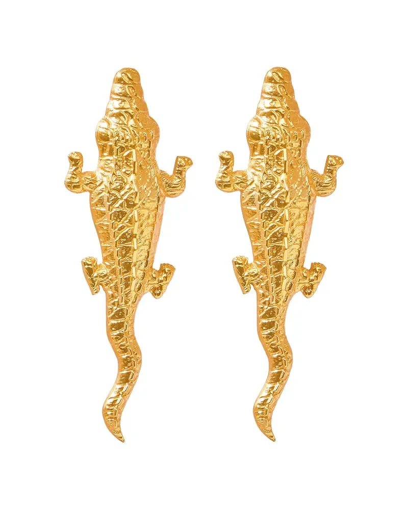 Natia X Lako Crocodile Ohrringe - Gold Gold