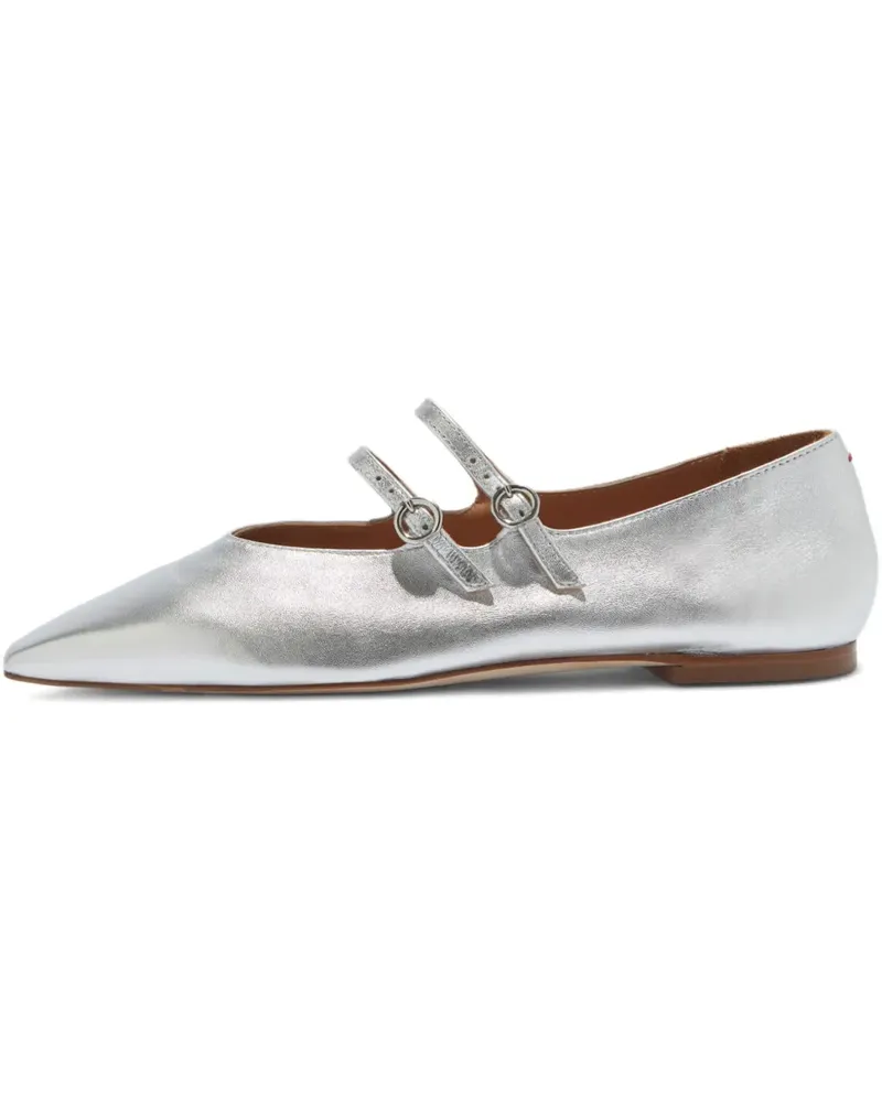 aeyde Metallic-Ballerinas - Silber Silber