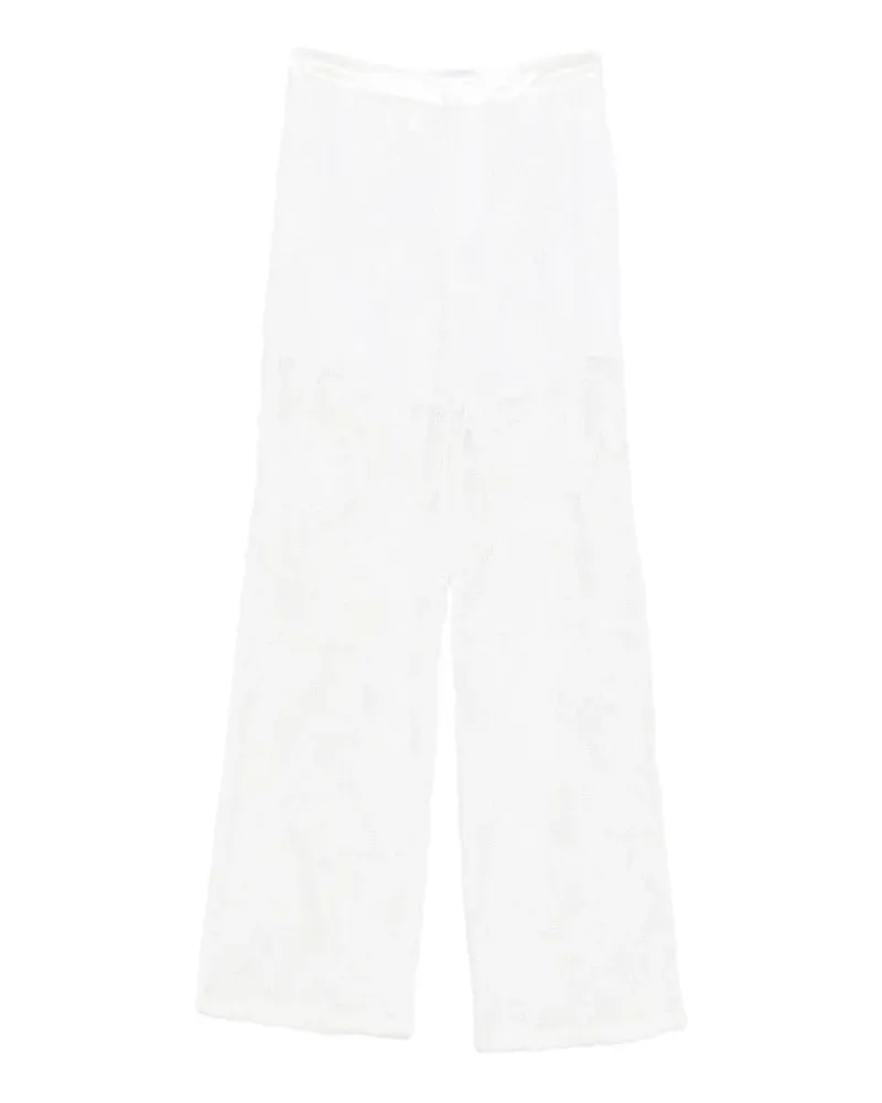 Isabelle Blanche floral-motif trousers - Weiß Weiß