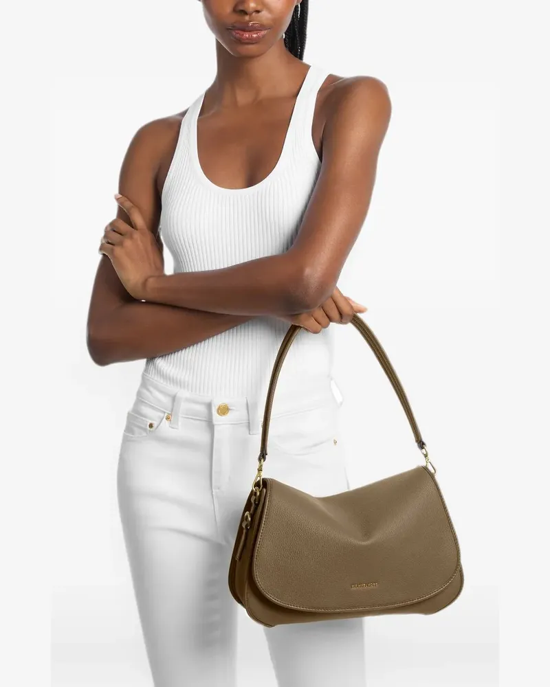 Michael Kors Holmes medium pebbled leather convertible messenger bag - Grün Grün