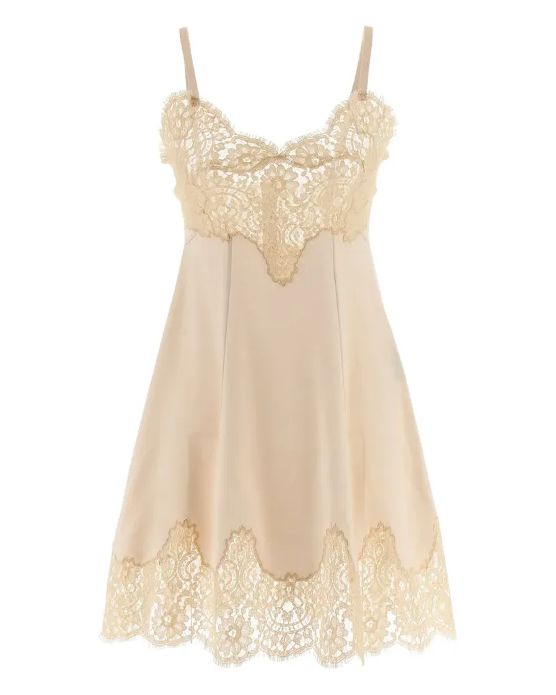 Dolce & Gabbana lace-detail mini dress - Nude Nude