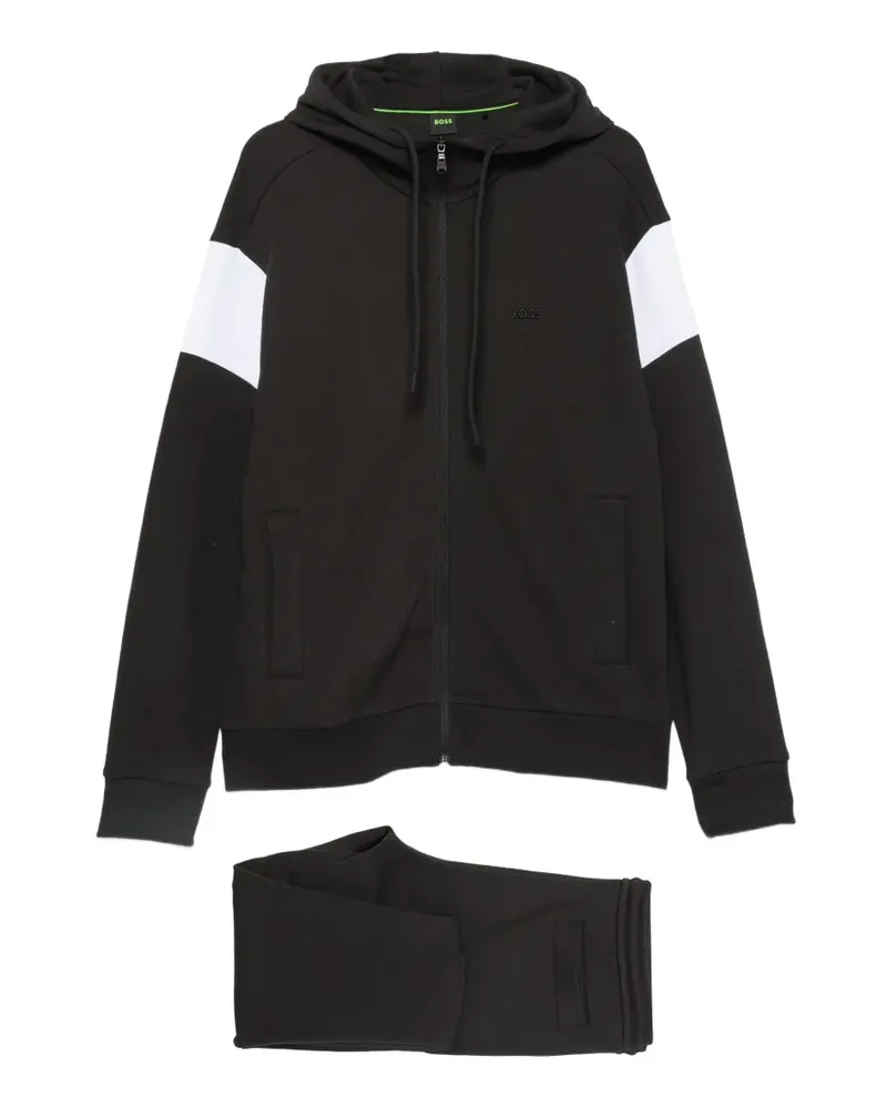 HUGO BOSS Jogginganzug in Colour-Block-Optik - Schwarz Schwarz