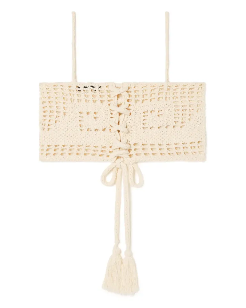 Alanui Gehäkeltes Where the Waves Begins Oberteil mit Quasten - Nude Nude