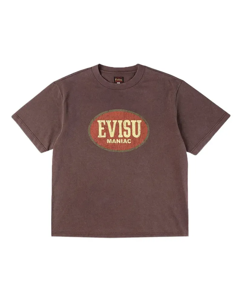 Evisu maniac graphic T-shirt - Braun Braun