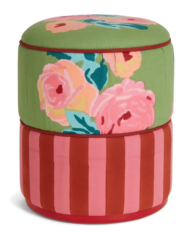Lisa Corti Ottoman Nizam Hocker mit Blumenstreifen - Grün Grün