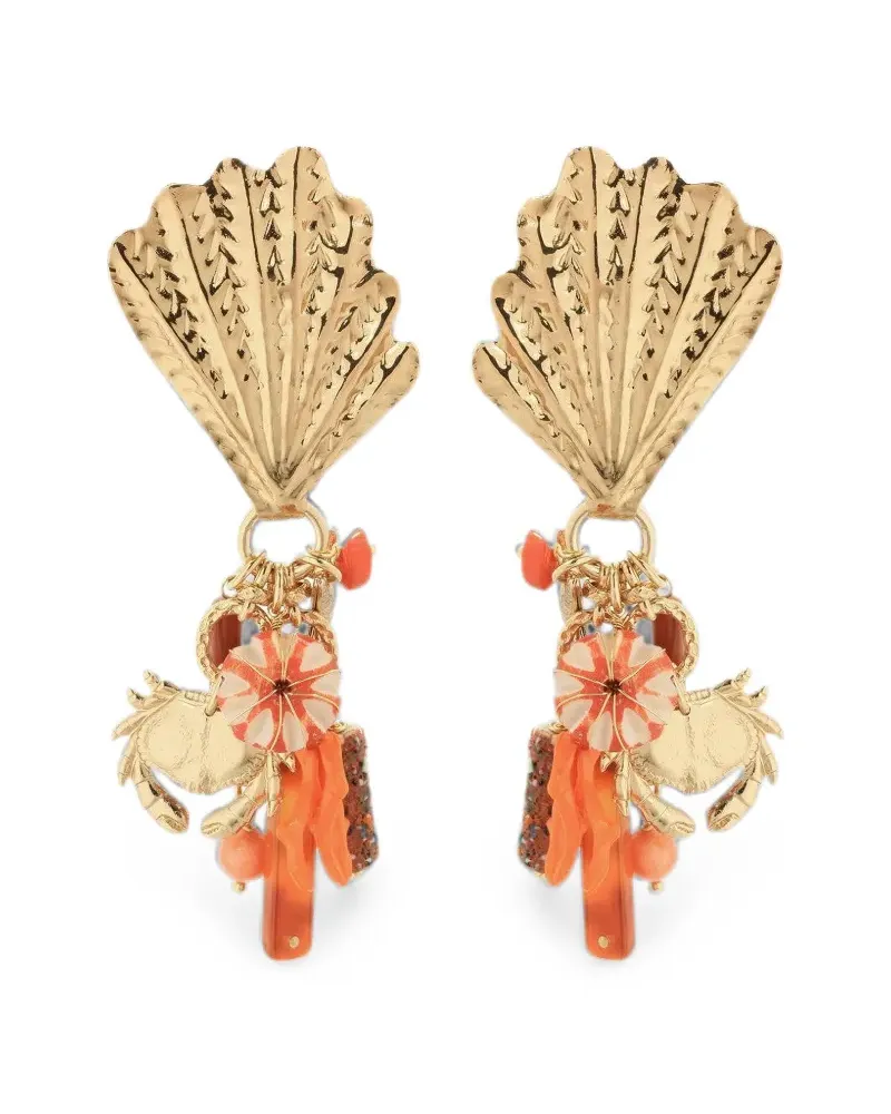 Gas Bijoux Shellita beach charm earrings - Gold Gold