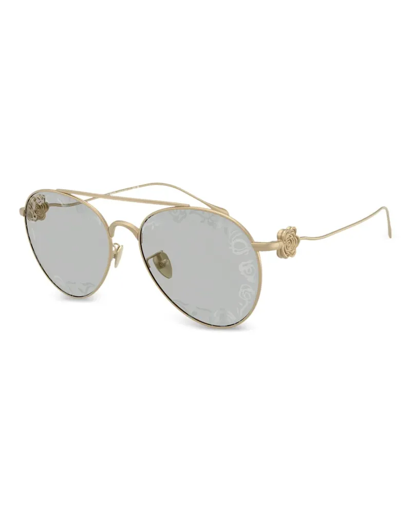Giorgio Armani Sonnenbrille mit Blumendetail - Gold Gold
