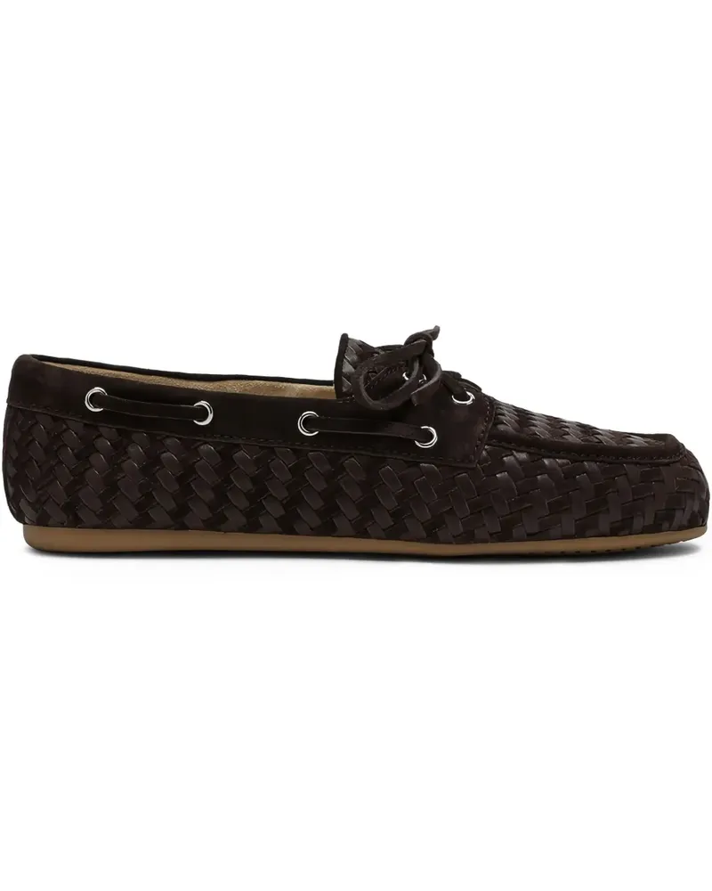 Miu Miu Gewebte Loafer aus Wildleder - Braun Braun