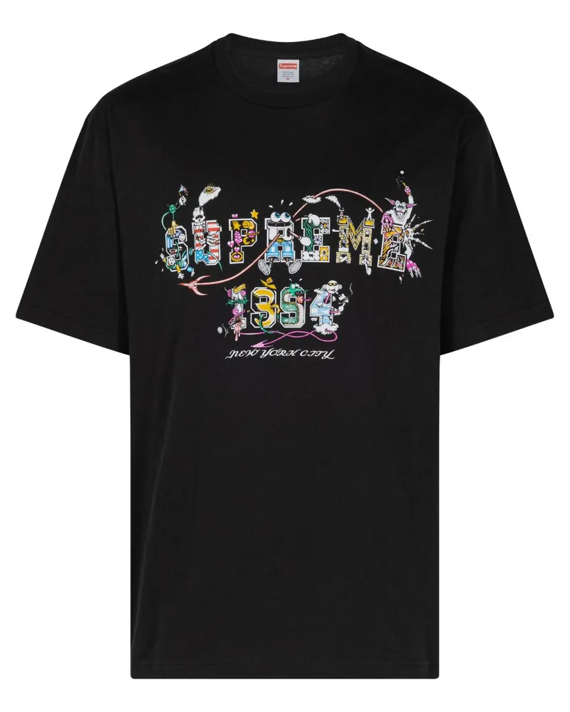 Supreme Being T-Shirt im College-Look - Schwarz Schwarz