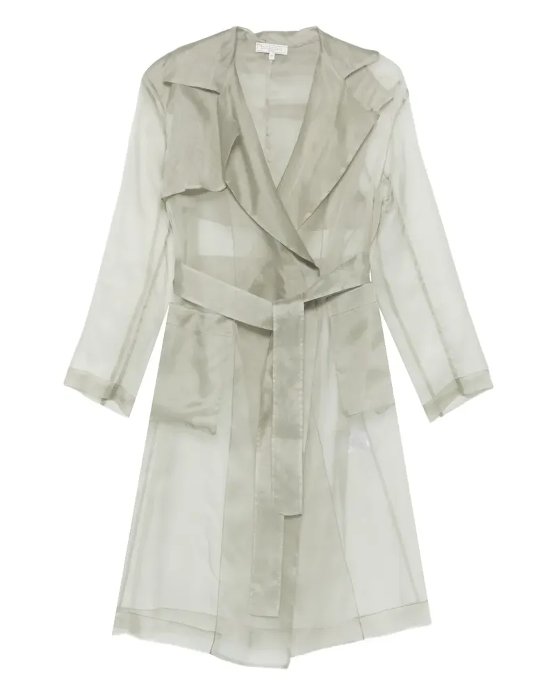 Antonelli Firenze Transparenter Trenchcoat mit Gürtel - Grau Grau