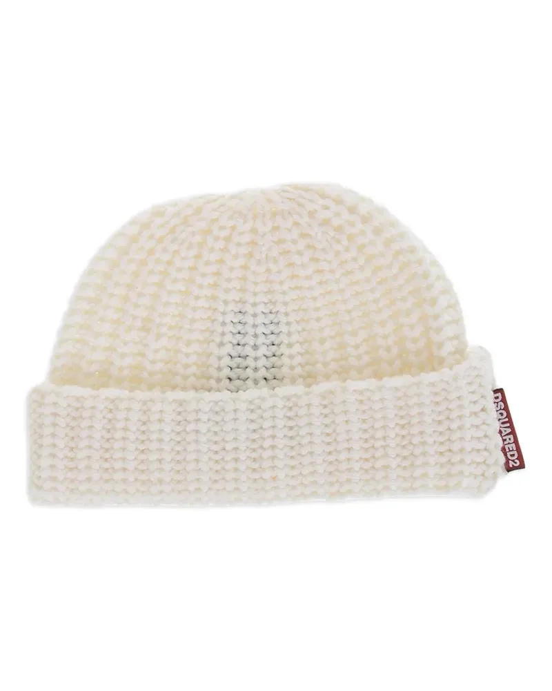 Dsquared2 monochrome wool beanie - Weiß Weiß