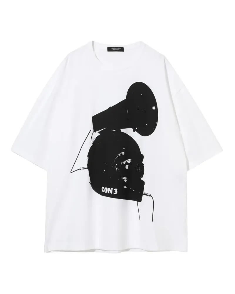Undercover Con T-Shirt mit Megafon-Print - Weiß Weiß