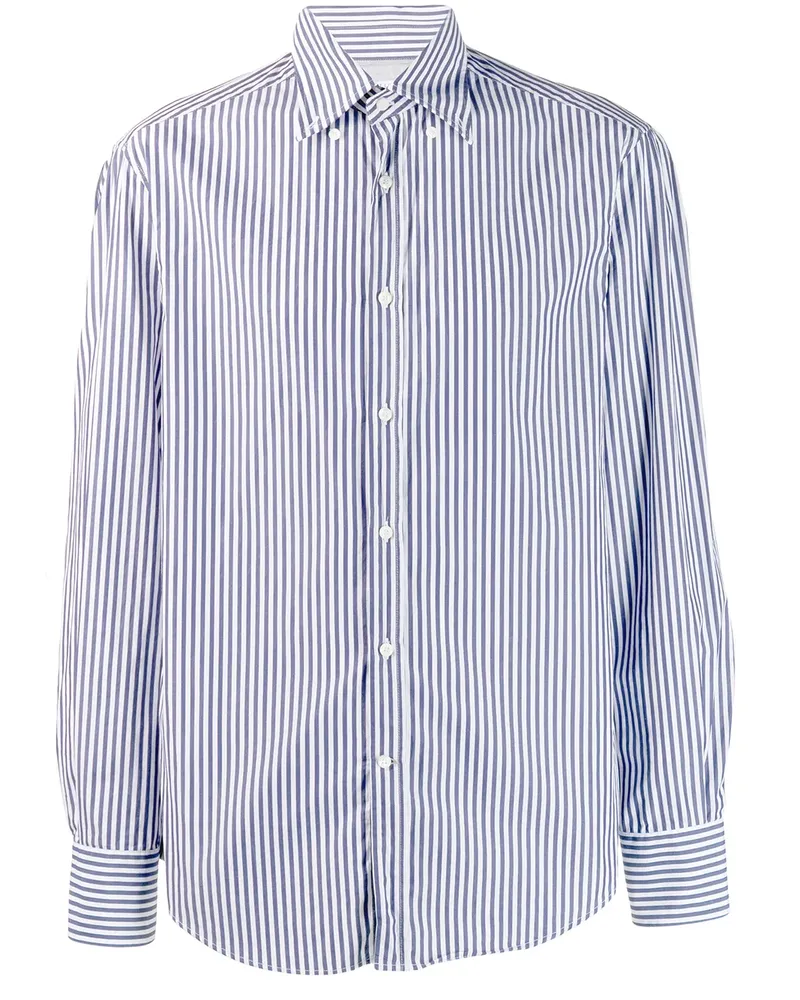 Brunello Cucinelli Gestreiftes Hemd - Blau Blau