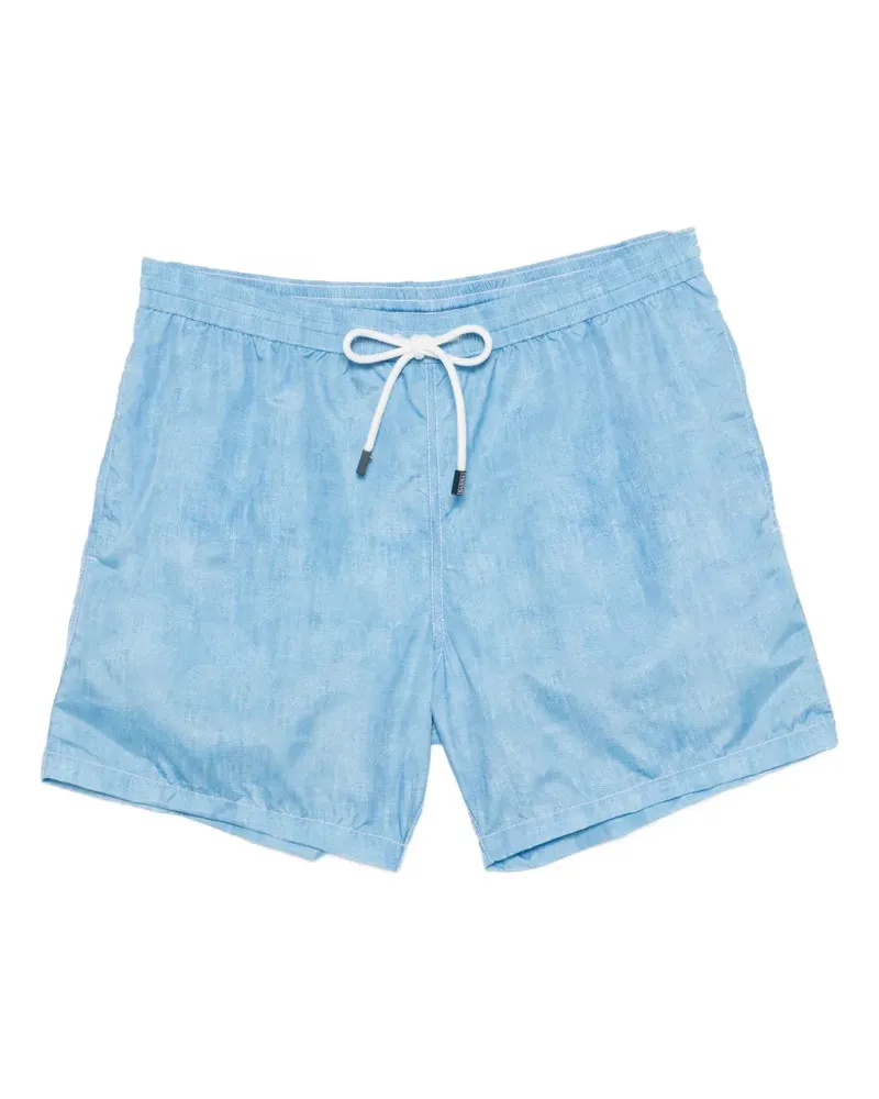 BARBA floral-print drawstring swim shorts - Blau Blau