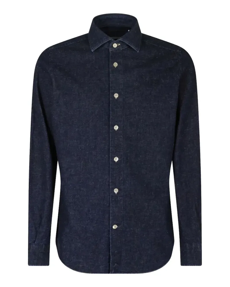 Eleventy Langärmeliges Jeanshemd - Blau Blau