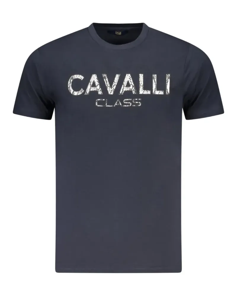 Roberto Cavalli logo-print crew-neck T-shirt - Blau Blau