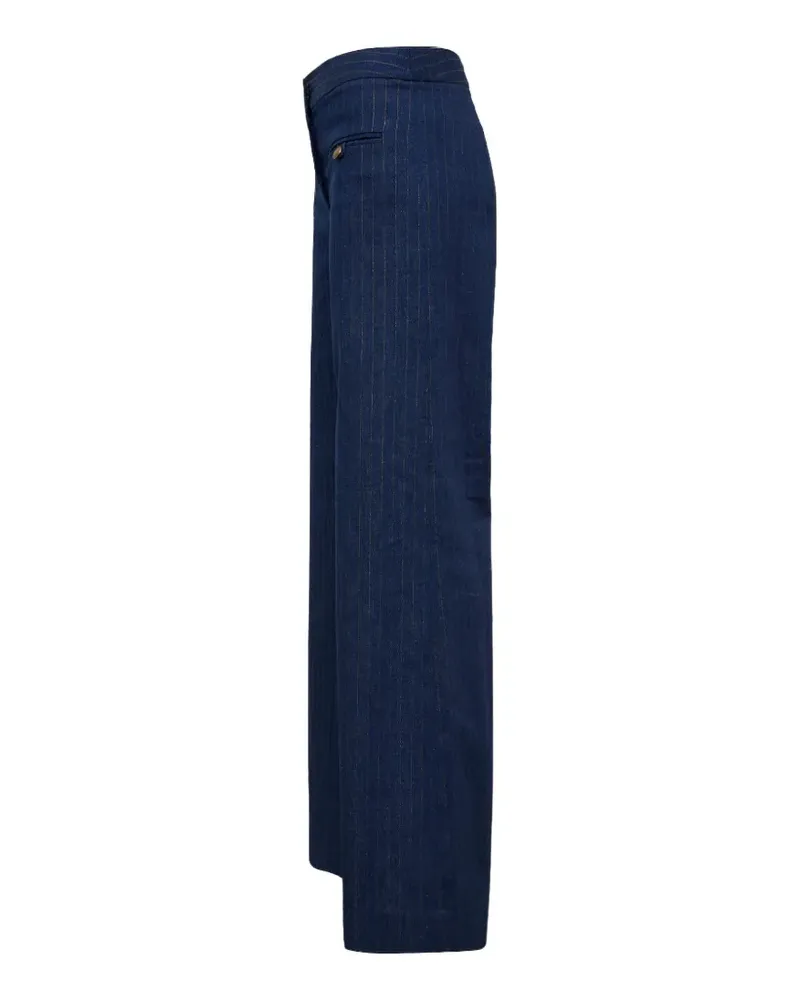 Veronica Beard Ledger Hose mit weitem Bein - Blau Blau