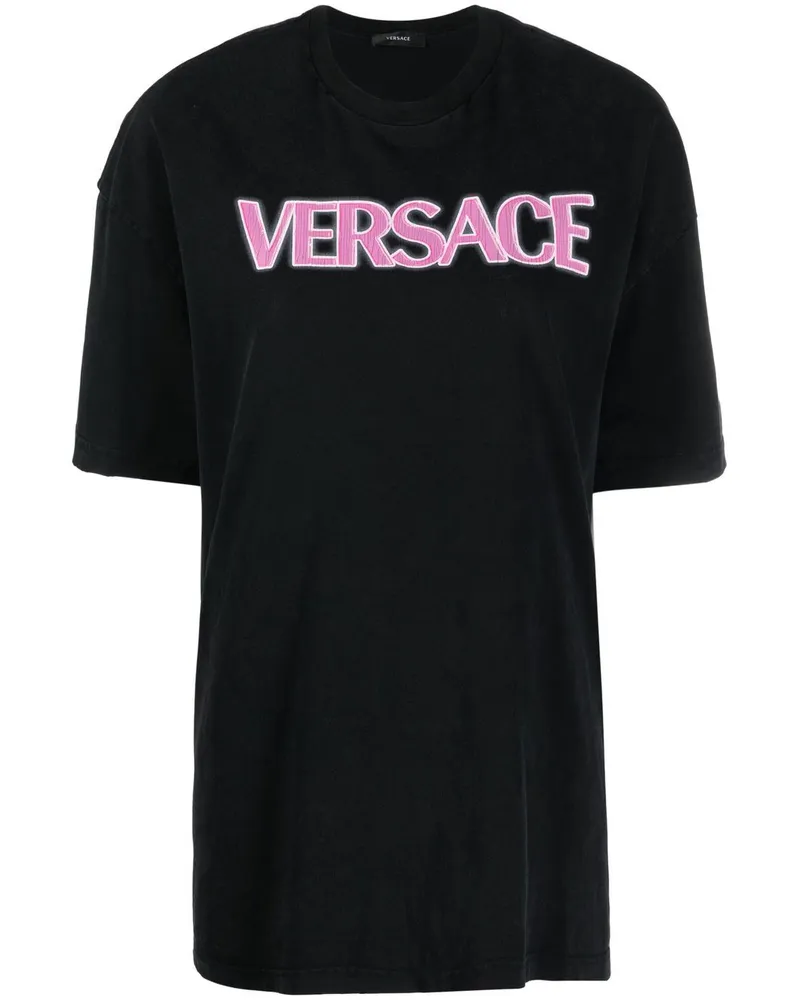 Versace T-Shirt mit Logo-Print - Schwarz Schwarz