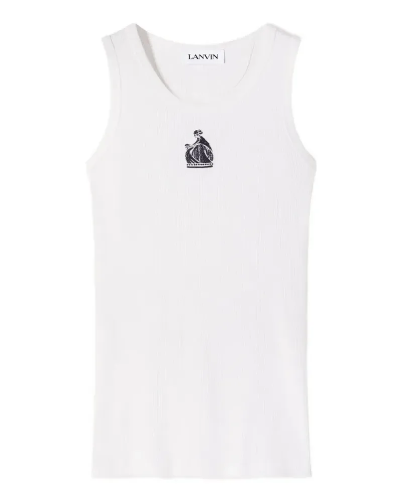 Lanvin Tanktop mit Logo-Stickerei - Weiß Weiß