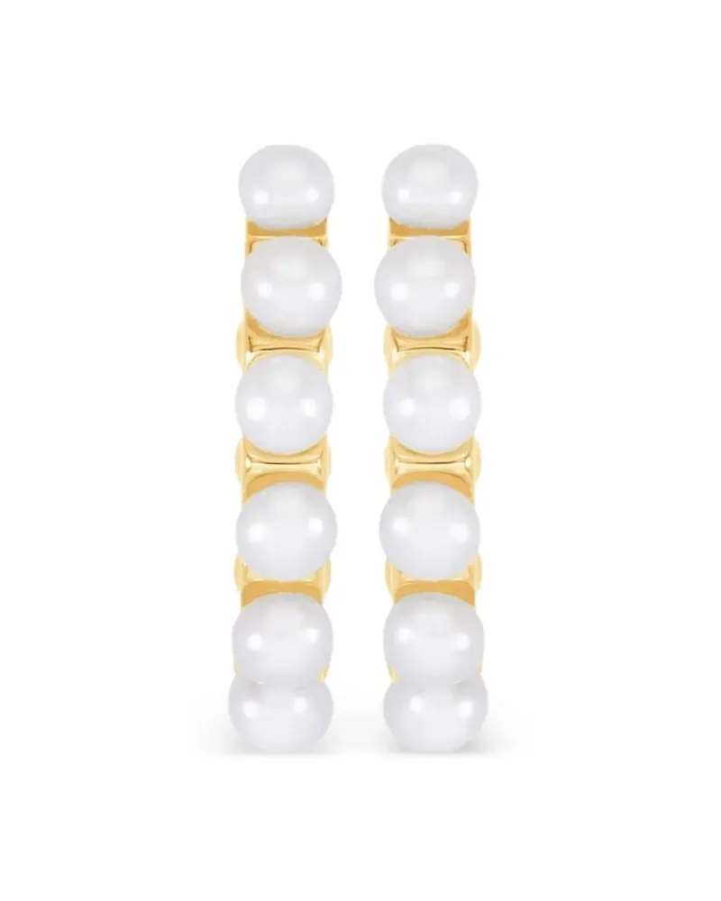 Dower & Hall Große White Timeless Perlencreolen - Gold Gold