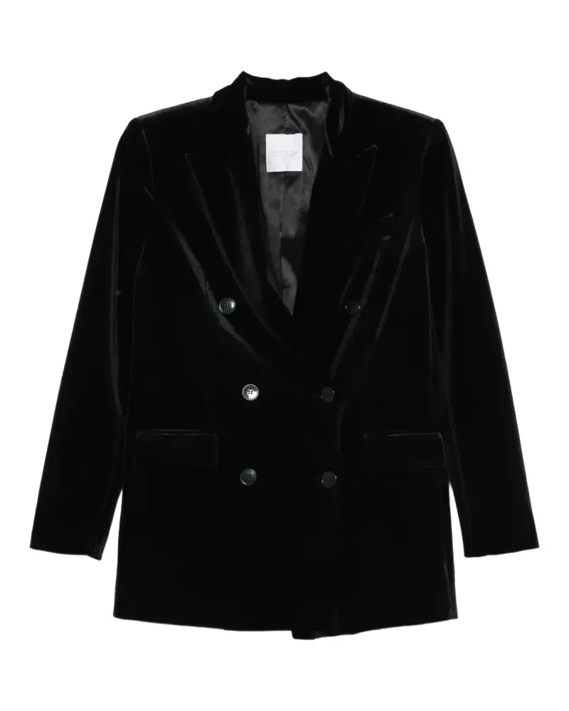 Studiorundholz double-breasted velvet blazer - Schwarz Schwarz