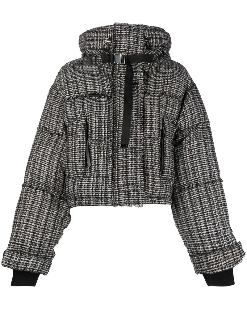 Shoreditch Ski Club Gefütterte Willow Cropped-Jacke - BLKWHT BLACK WHITE Blkwht
