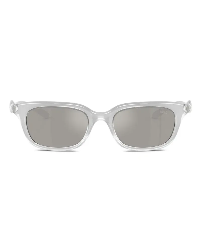 Diesel Sonnenbrille mit eckigem Gestell - Grau Grau