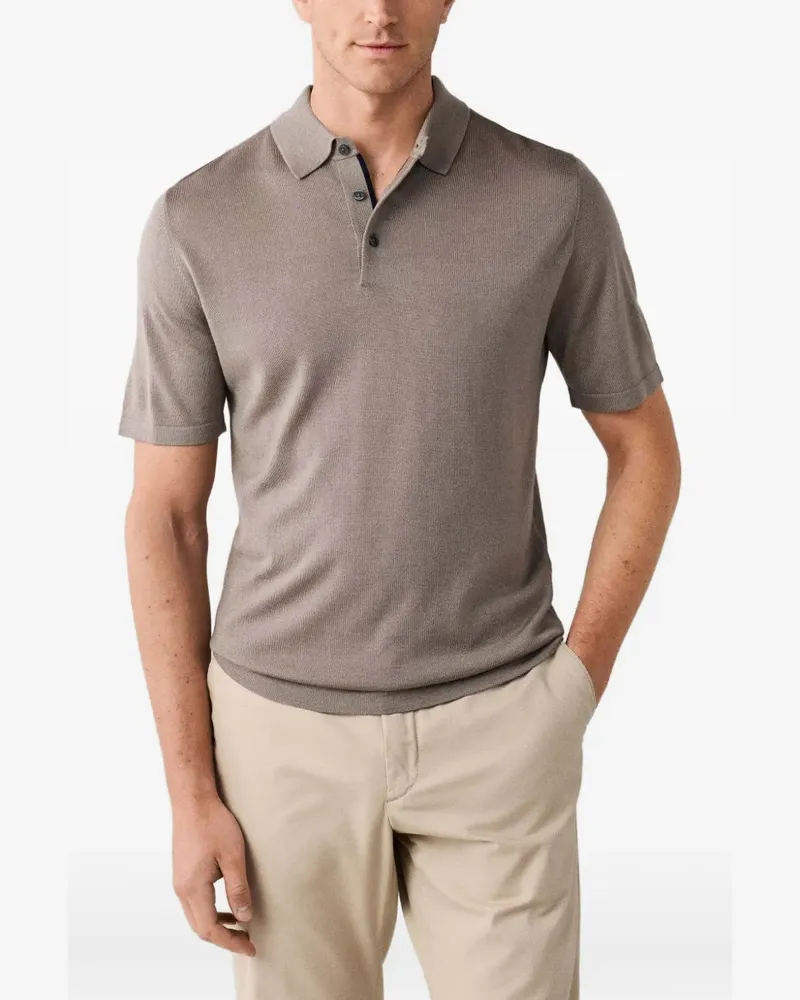 Hackett Gestricktes Poloshirt - Grau Grau