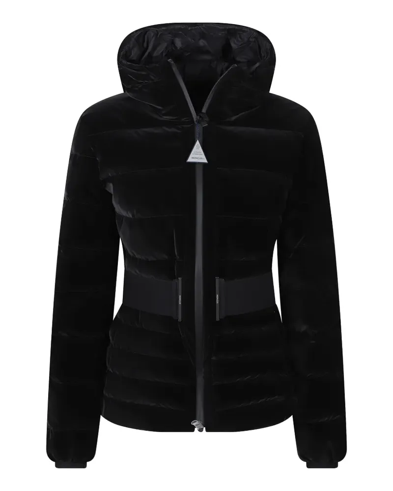 Moncler Gestuelle Daunenjacke mit Gürtel - Schwarz Schwarz