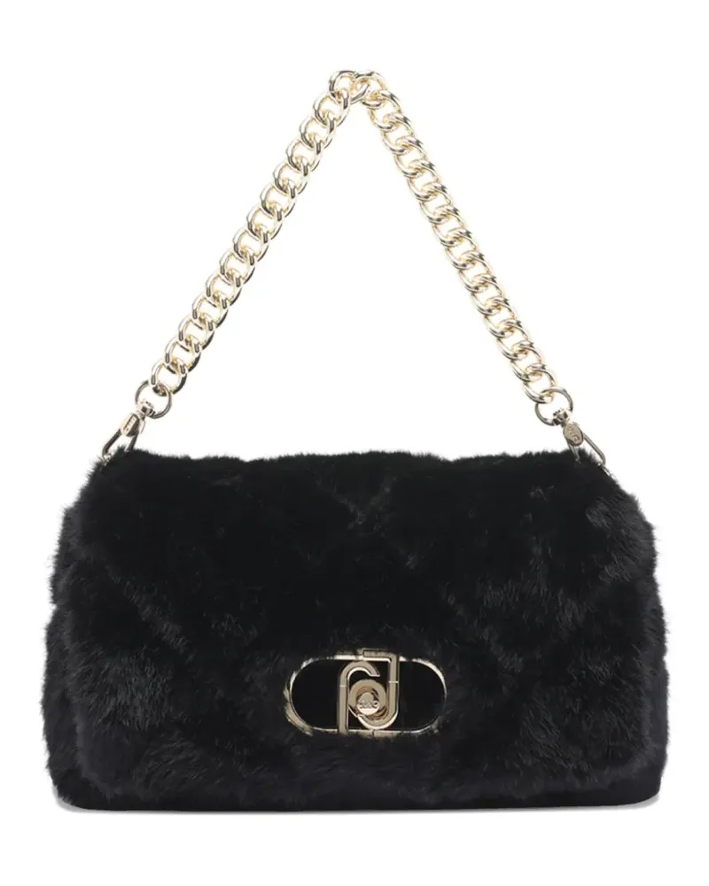 Liu Jo Kleine Schultertasche aus Faux Fur mit Steppung - Schwarz Schwarz