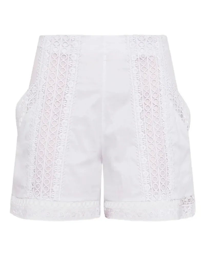 Charo Ruiz Oralia Shorts mit Spitzenbesatz - Weiß Weiß