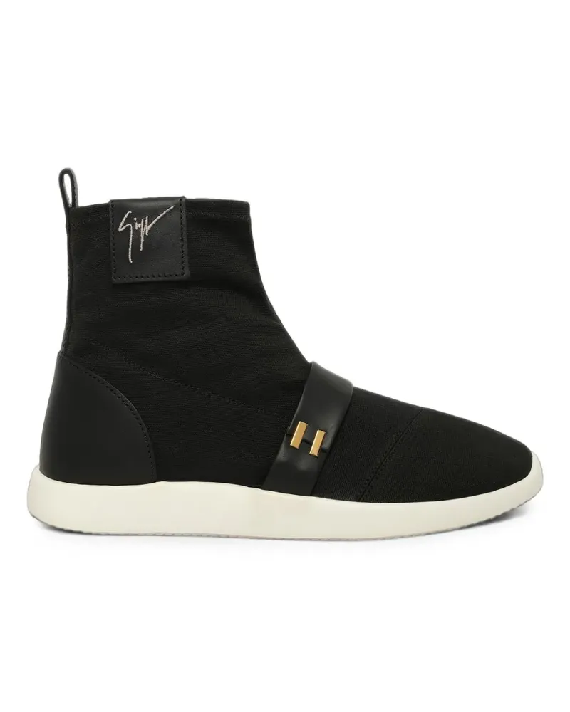 Giuseppe Zanotti High-Top-Sneakers mit Lederband - Schwarz Schwarz