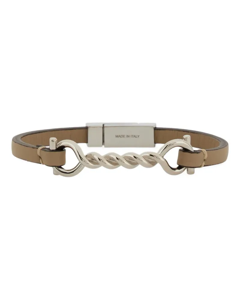 Ferragamo Gancini leather bracelet (18 cm) - Silber Silber
