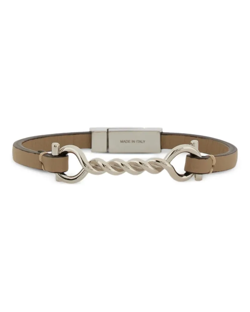 Ferragamo Gancini Lederarmband (18 cm) - Silber Silber