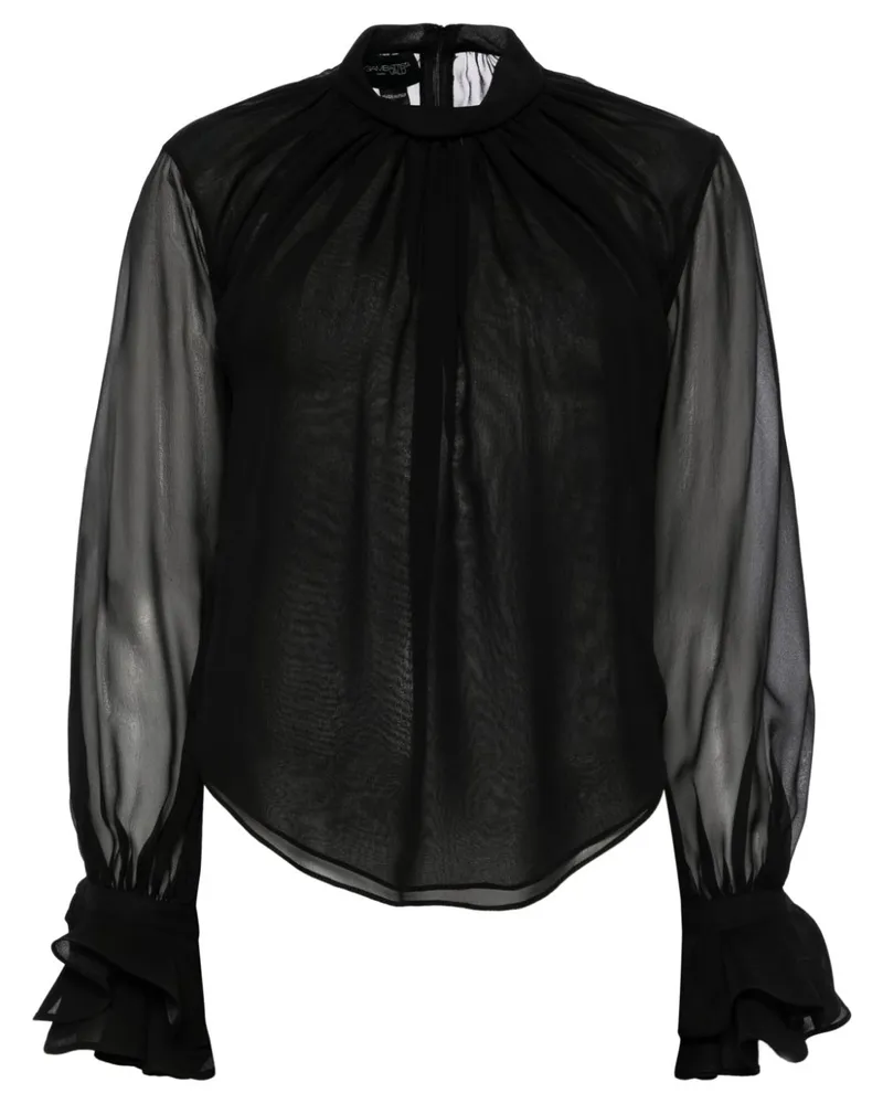 Giambattista Valli Semi-transparentes Oberteil - Schwarz Schwarz