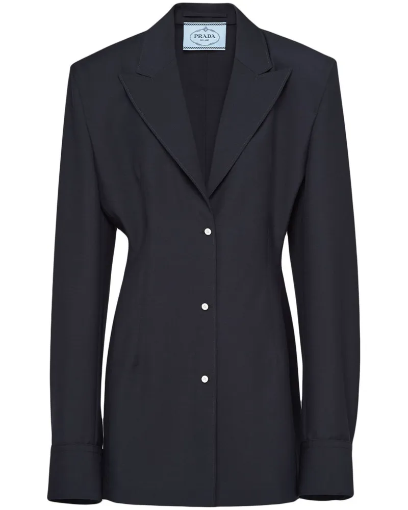 Prada Hemdjacke aus Mohair - Blau Blau
