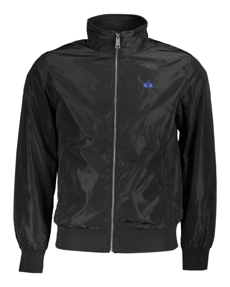 La Martina logo-embroidered bomber jacket - Schwarz Schwarz