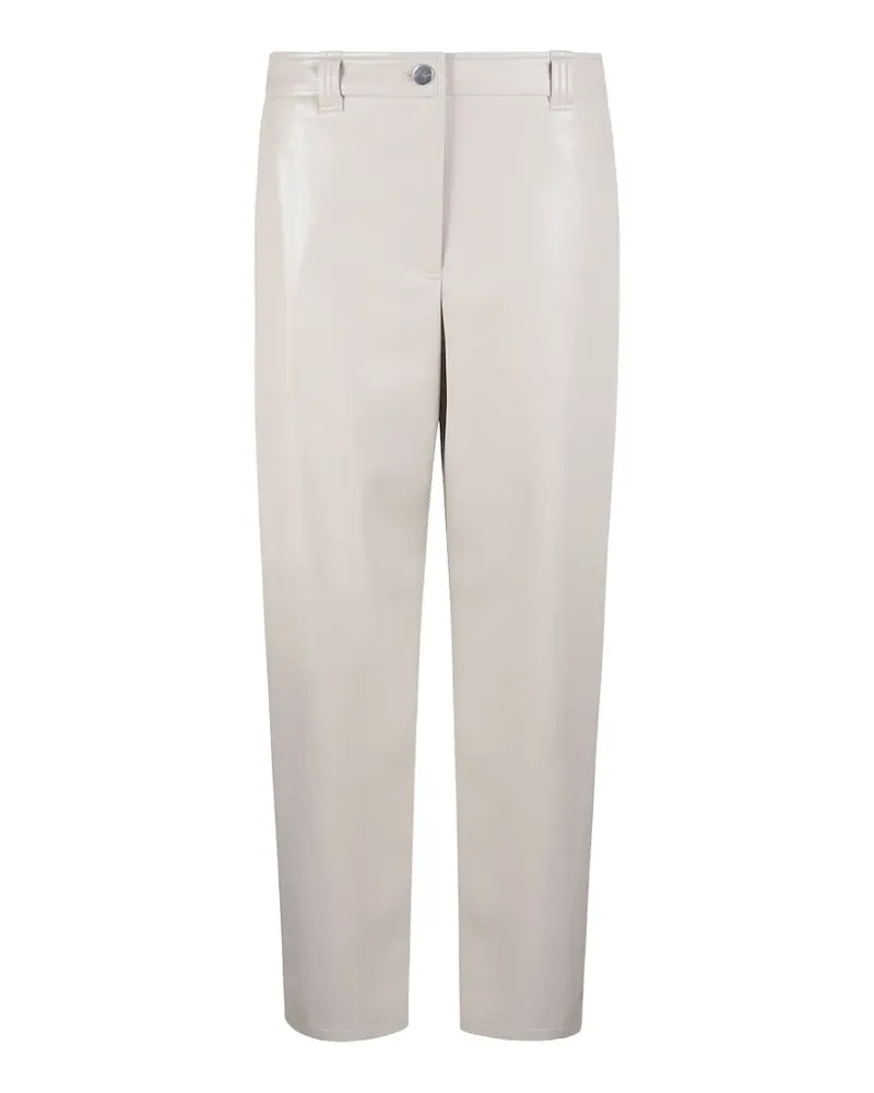 Pinko high-waisted faux-leather trousers - Grau Grau