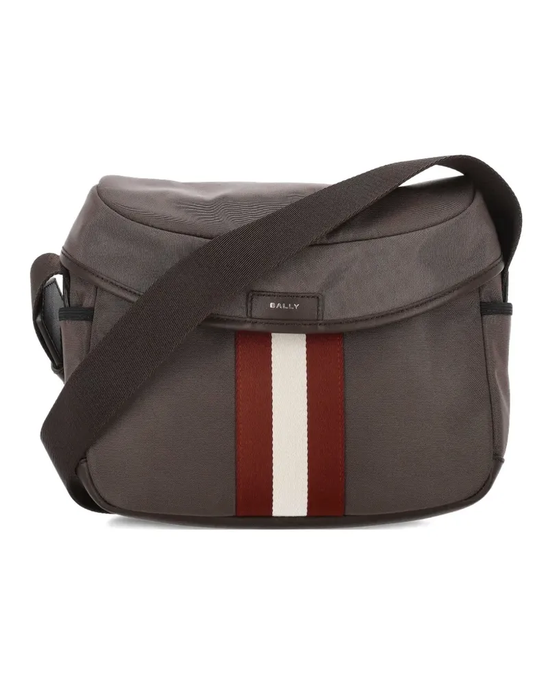Bally Gestreifte Schultertasche - Braun Braun