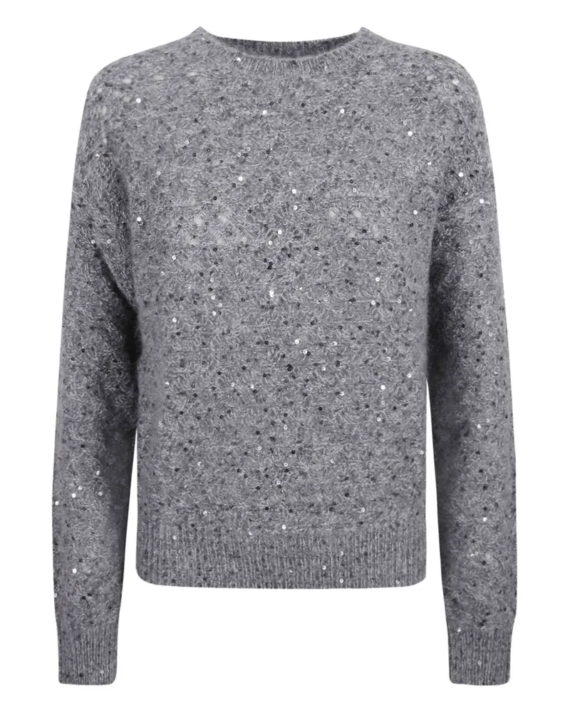 MOORER Pullover mit Pailletten - Grau Grau