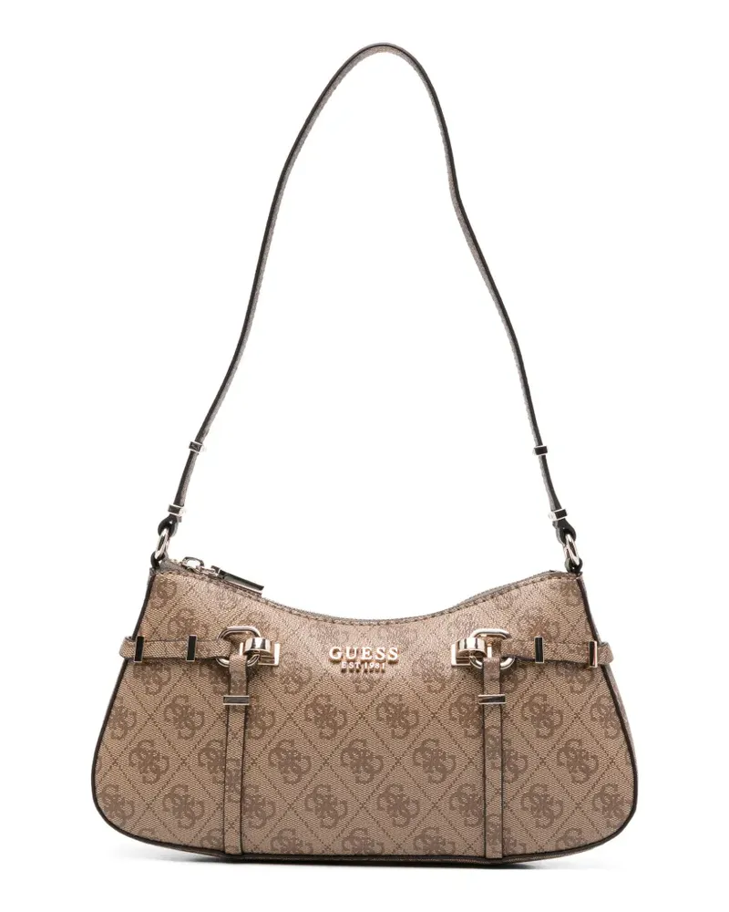 Guess Leona Schultertasche mit Logo - Nude Nude