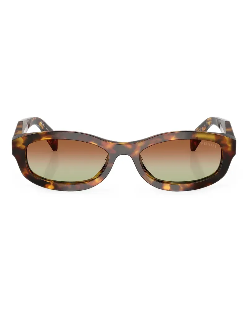 Prada Ovale Sonnenbrille in Schildpattoptik - Braun Braun