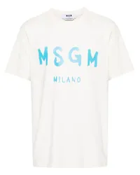 MSGM T-Shirt mit Logo-Print Nude