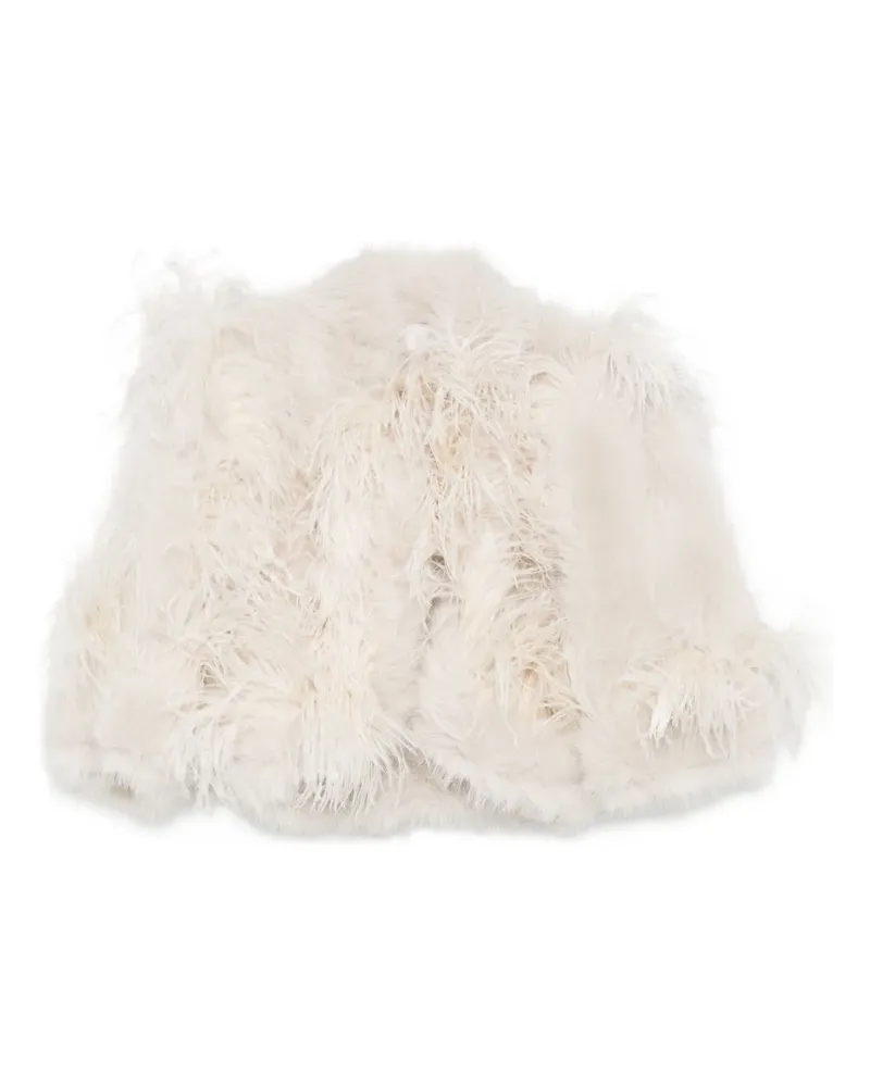 Elie Saab Jacke mit Federbesatz - Weiß Weiß