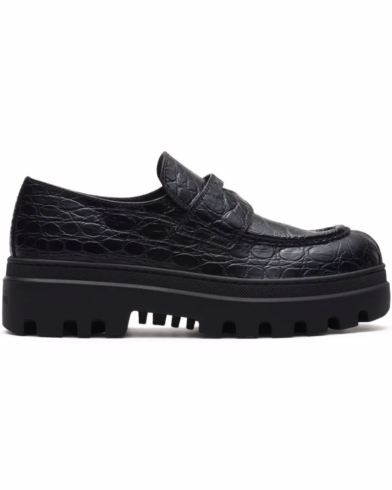 Car Shoe Mokassins mit Kroko-Effekt - Schwarz Schwarz